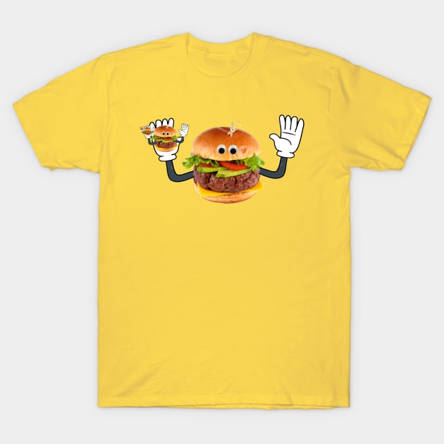 Burger Time Hands Up T-Shirt by fudgetimes